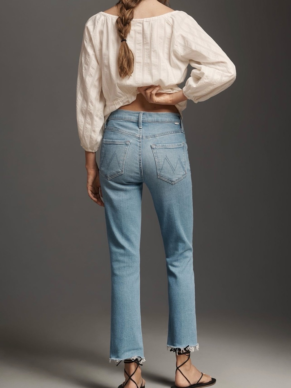 MOTHER Dazzler Mid-Rise Straight-Leg Jeans, size 28 - Picture 4 of 6